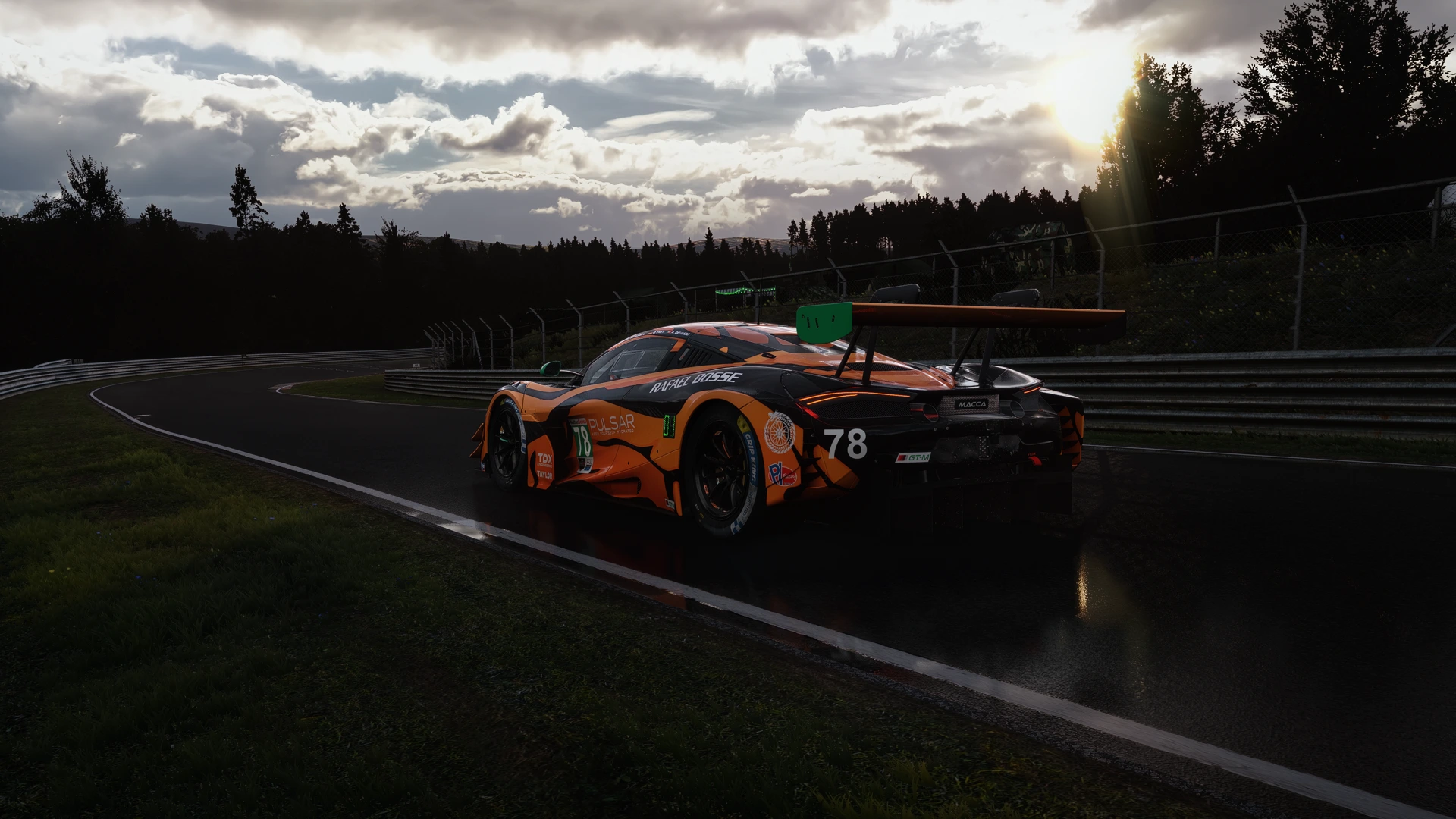 After the Rain — McLaren in-game photograph on Nordschleife