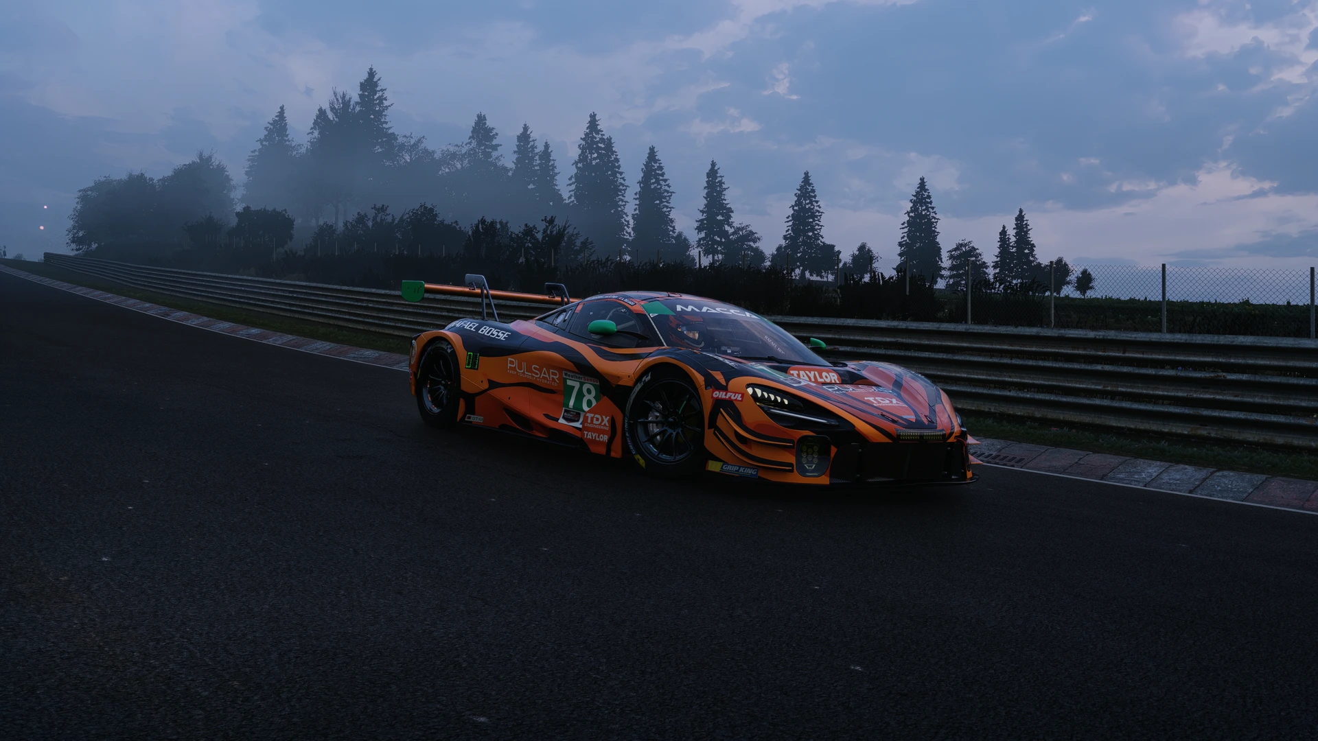 Forest Mist — McLaren in-game photograph on Nordschleife